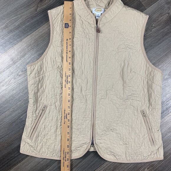 Womens Vtg Talbots Quilted Winter Vest Sz XL Tan - Picture 3 of 5